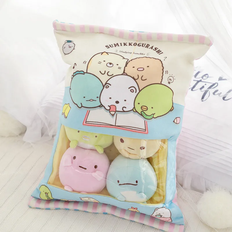 

A Bag Of Sumikko Gurashi Plush 8 pcs Japanese Animation Sumikko Gurashi Soft Pillow Corner Bio Cartoon Doll for Kids children