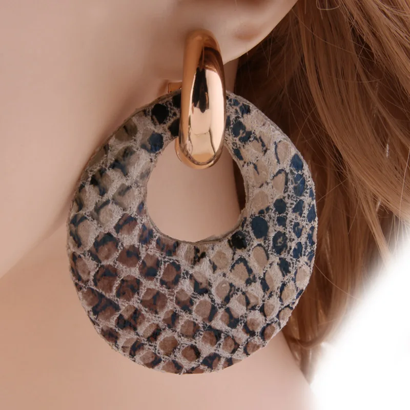 NeeFu WoFu серьга со змеями Тигровая кожа Большая длинная водяная капля большие