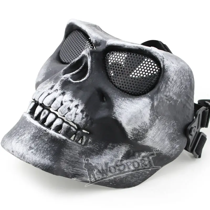 WOSPORT M02 Airsoft Пейнтбол Тактические CS маска полный и половина лицо Призрак Череп