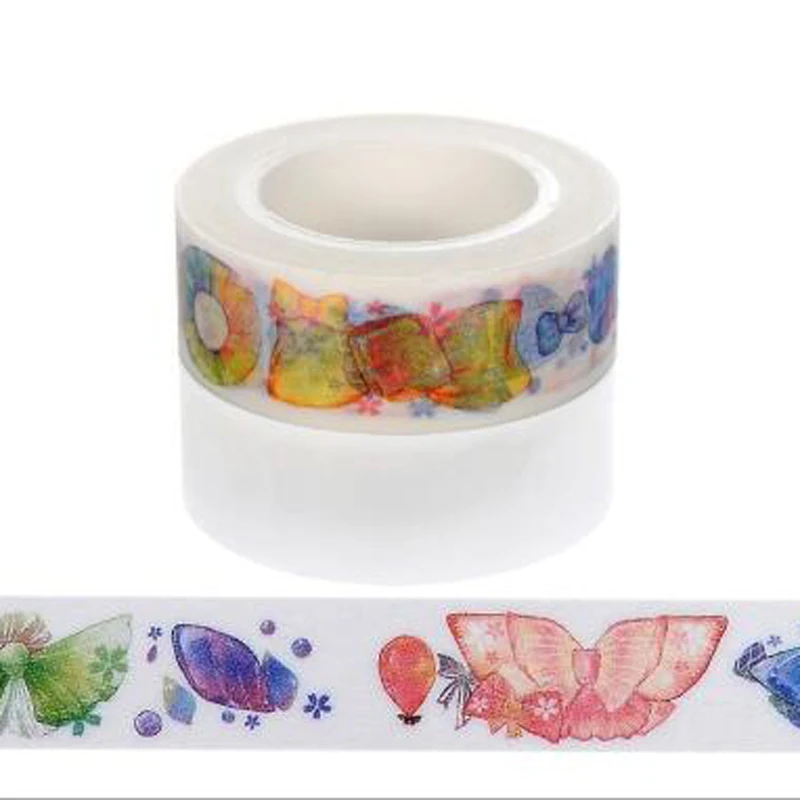 

10m*15mm Creative Watercolor Bowknot Washi Tape Adhesive Tape School Office Supplies DIY Scrapbooking Decorative Sticker Tape