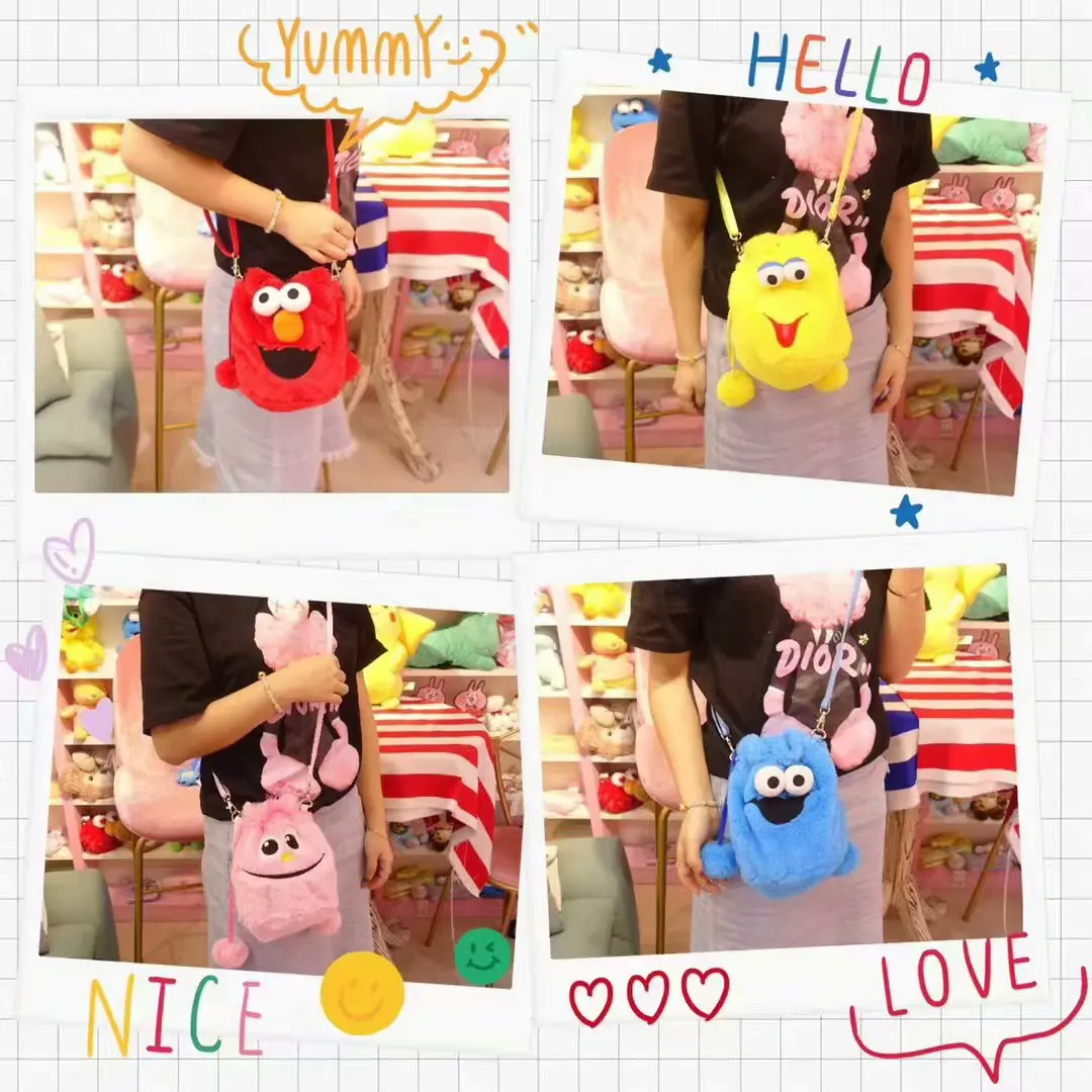 2019 Sesame Street Plush Elmo Cookie Monster Crossbody Bag Messenger for Girls Toy | Игрушки и хобби