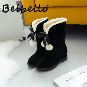 Belbello 2019 Winter new snow boots plush warm comfortable shoes Size 35-40 women casual winter shoes