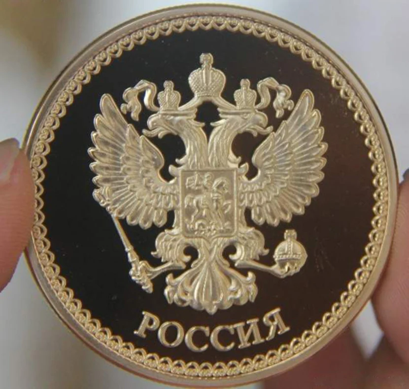 Позолоченная монета в русском стиле металлическая Серебряная из стали|craft
