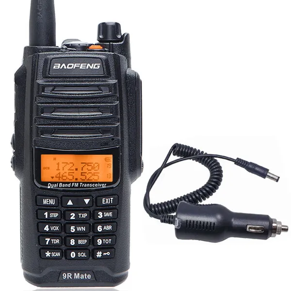 add a car charger UV-9R Коврики обновление Baofeng UV-9R IP67 Водонепроницаемый пониженного напряжения Двойной диапазон 136-174/400-520 Любительское радио МГц Baofeng 10 Вт иди и болтай Walkie Talkie “иди и 10 км UV-9R - Цвет: add a car charger