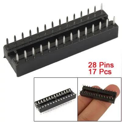 AAAE Топ 17 шт. x 28 Pin DIP ИС адаптер припоя тип розетка черный новый|Электрические