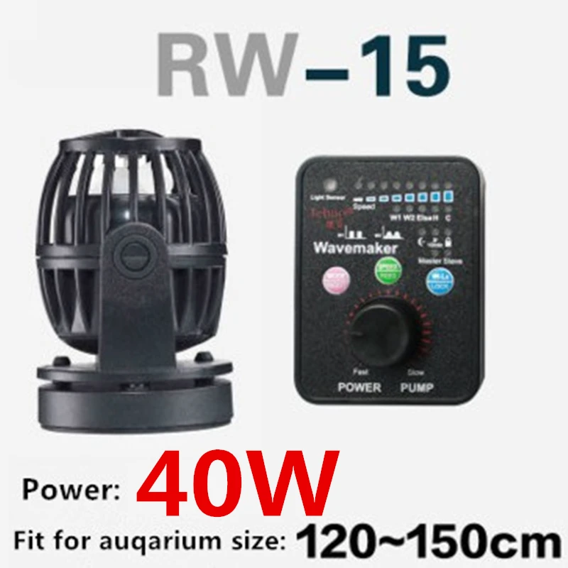 100 V-240 V бесшумный аквариум Wavemaker пропеллерный насос магнитное крепление поток воды чайник насос для рыбы, аквариумная морская Коралловая цилиндр - Цвет: RW15 With Controller