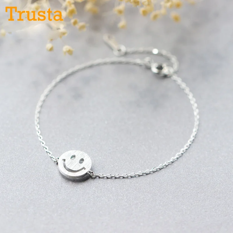 Trusta 925 пробы серебряный браслет Женская мода ювелирные изделия блестящая цепь со звездами 925 Braclet подарок девушки леди Ds1388