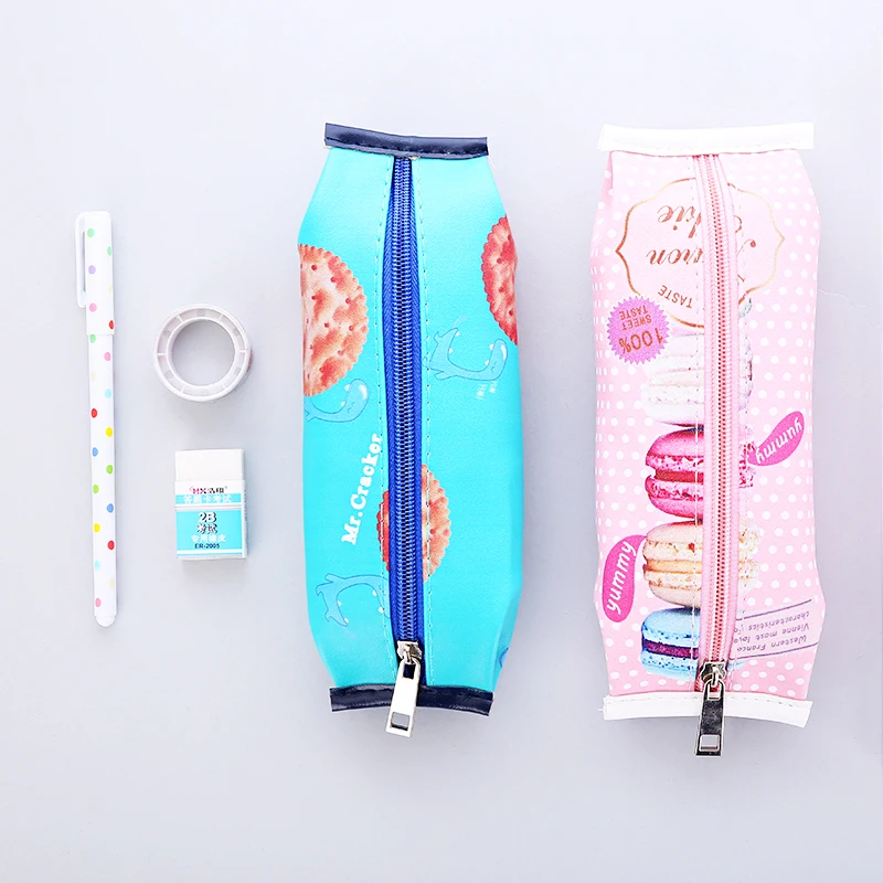 Креативный чехол карандаш для школы Макарон девочек шоколадный крекер сумка из