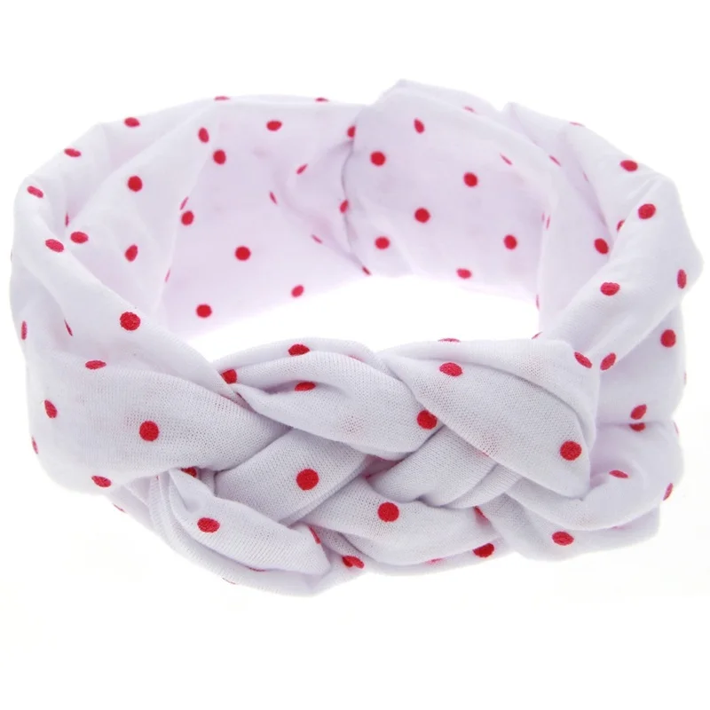 Naturalwell Baby Girls Knot Headband Kids Polka Dots Elastic Headwrap Child Cross Turban Wide Twisted Hair Accessories 1pc HB444 | Детская