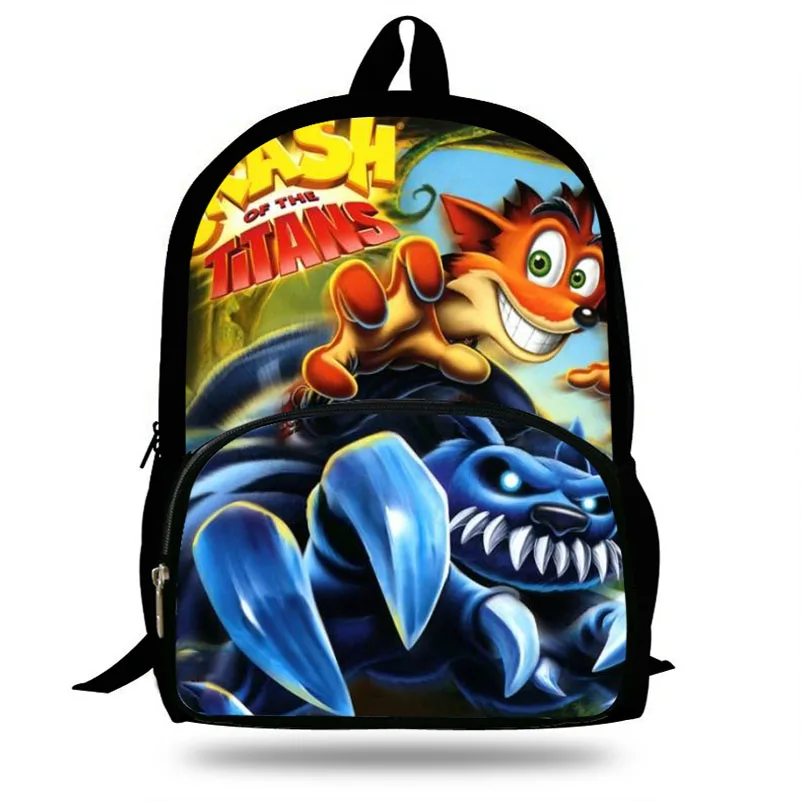 Рюкзак с принтом волка Crash Bandicoot 4 детские школьные сумки для мальчиков подростков