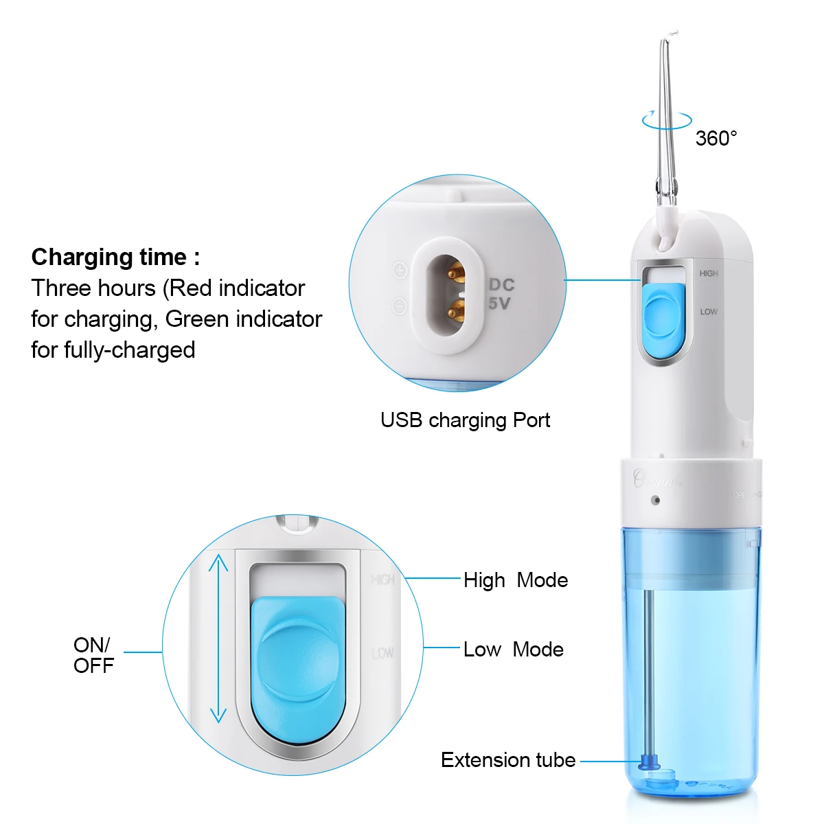Ovonni зубные Flosser Ирригатор для полости рта Вода Портативный ирригатор