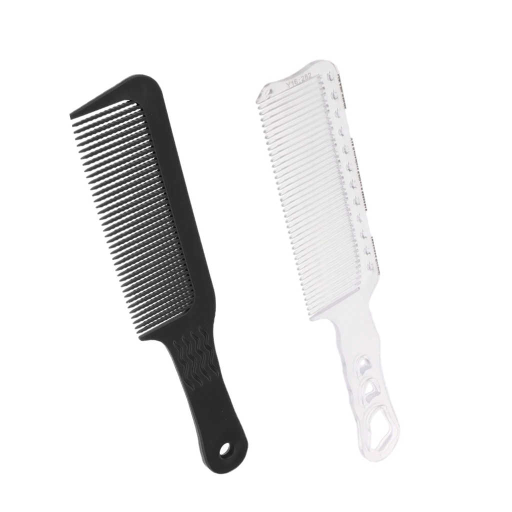 

2Pcs Flat Top Fine Tooth Hair Comb for Long Curly Hair Detangling, Anti-Static Comb Styling Tools, Black & White