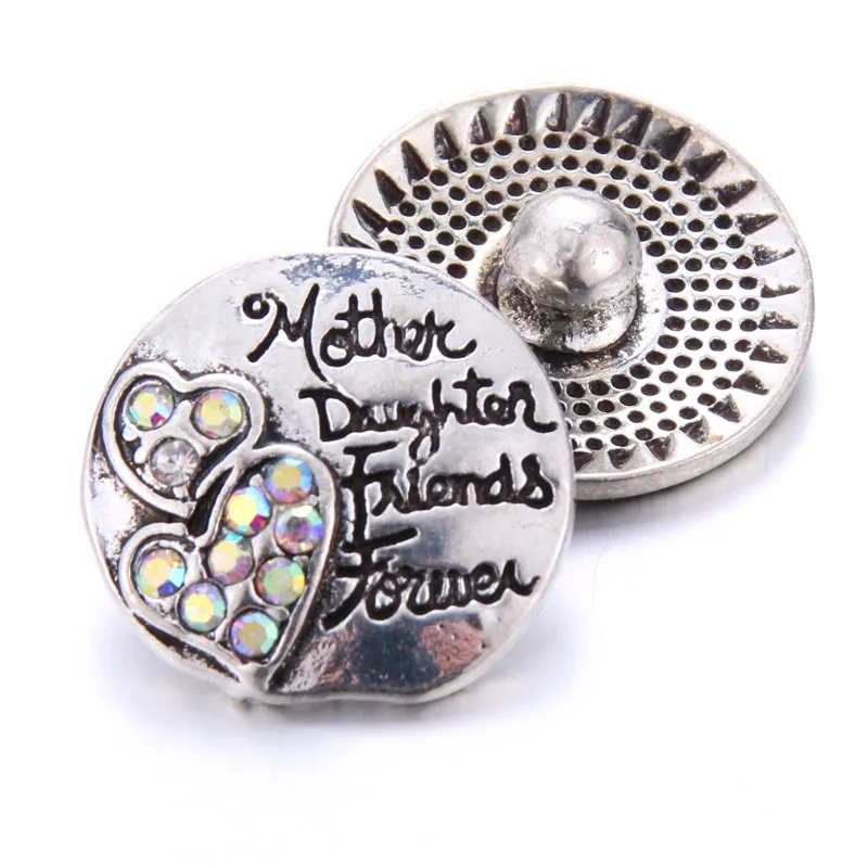 10pcs/lot High Quality Heart Rhinestone Styles Metal Charm 18mm Snap Button Bracelet For Women Boom Life DIY Jewelry | Украшения и
