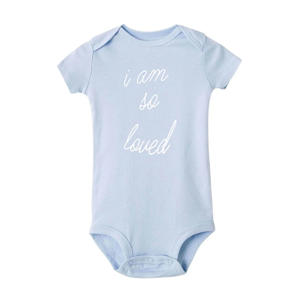 R798-SRPLB- I Am So Loved Funny Cute Babe Onesie Newborn Baby Bodysuit Infant Short Sleeve Creeper Baby Boy Girl Clothes Body Suit - Цвет: R798-SRPLB-