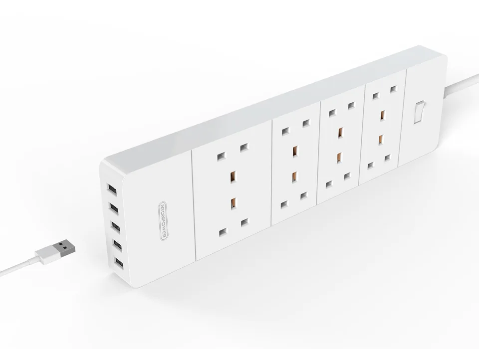 NTON power HPC UK Электрический Штекерный разъем USB power Strip 8 AC 3250W защита от перегрузки 4 порта 8A USB зарядное устройство для бытовой техники