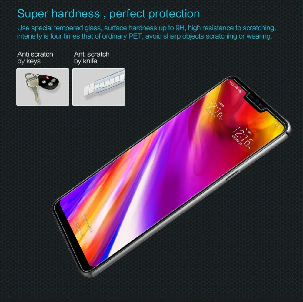 Nillkin для LG G7 ThinQ Закаленное стекло-экран протектор удивительный 9H+ Pro против царапин для LG V20 G6 Q7 G7 ThinQ Nilkin 2.5D стекло