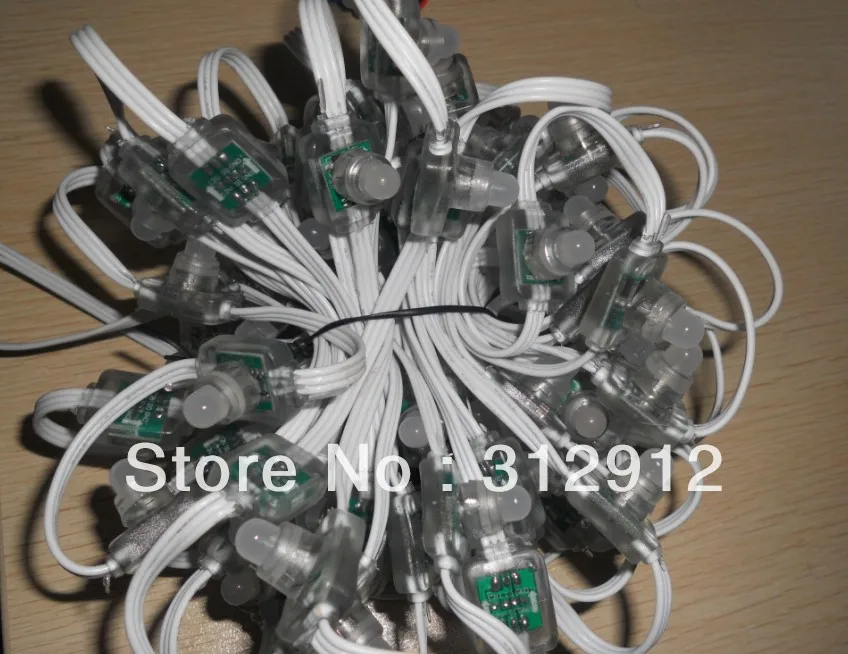 DC5V input WS2811 pixel node,50pcs a string,injection molding type;with all WHITE wire