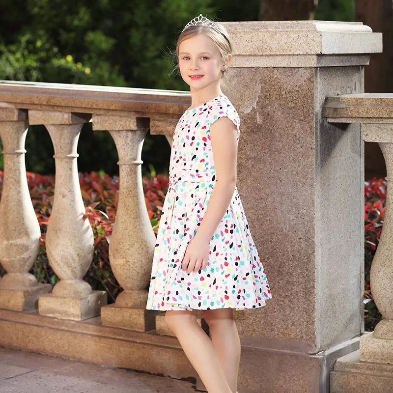 Beenira Girls Dresses 2019 New European And American Style Children Colorful Dots Princess Dress Design For 4-14Y Summer | Детская