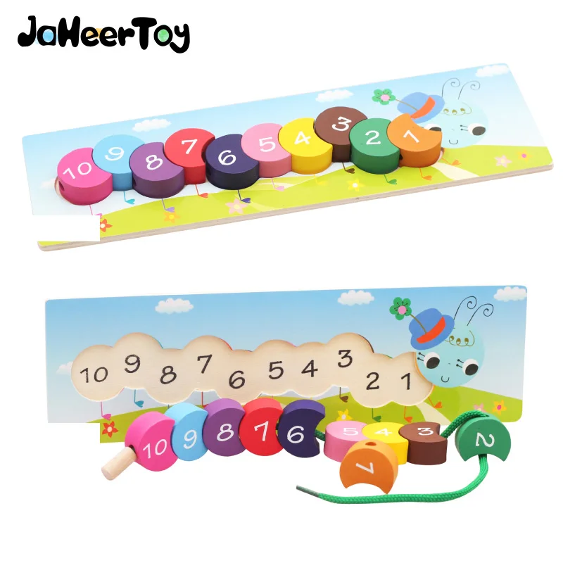 

Пазл jahertoy 1-10, цифровая познавательная детская деревянная игрушка для детей, обучающая игрушка Монтессори, насекомое