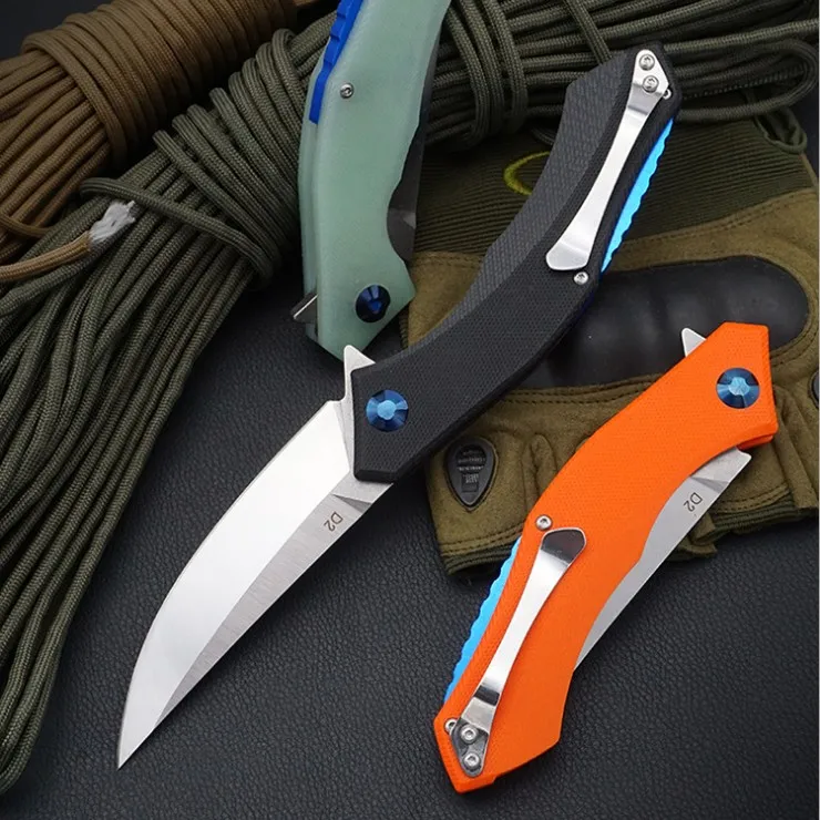 Походный складной нож D2 стальной высококачественный Тактический для выживания и