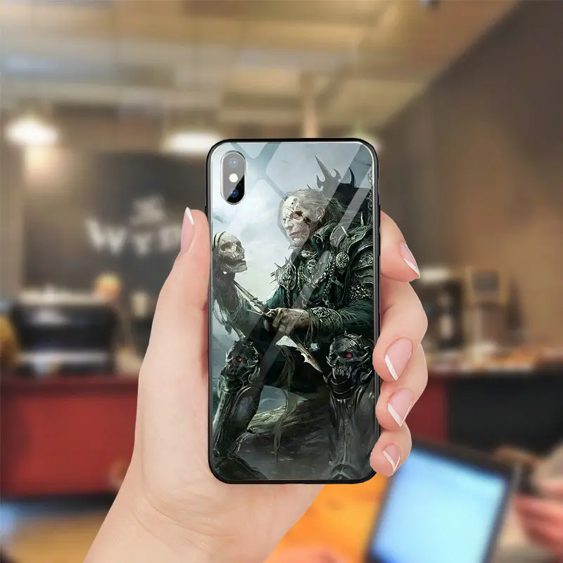 Модные GR5 2017 Рогатые жнец закаленное Стекло случаи мобильного телефона для Iphone 5 5s