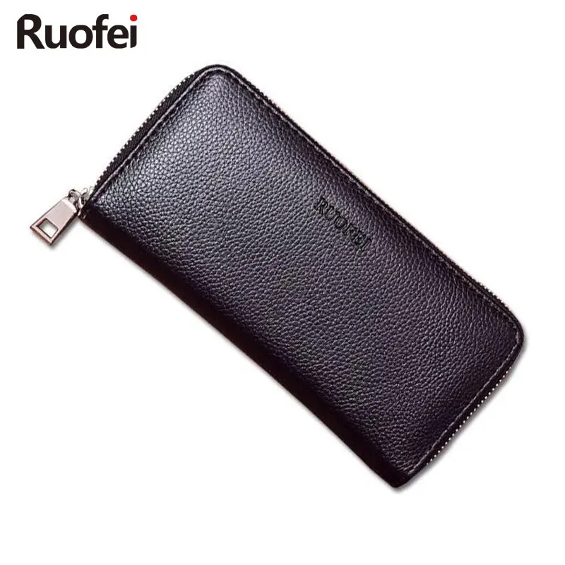 Мужской кожаный кошелек RUO FEI черный/коричневый клатч ручная сумка 2019|mens clutch