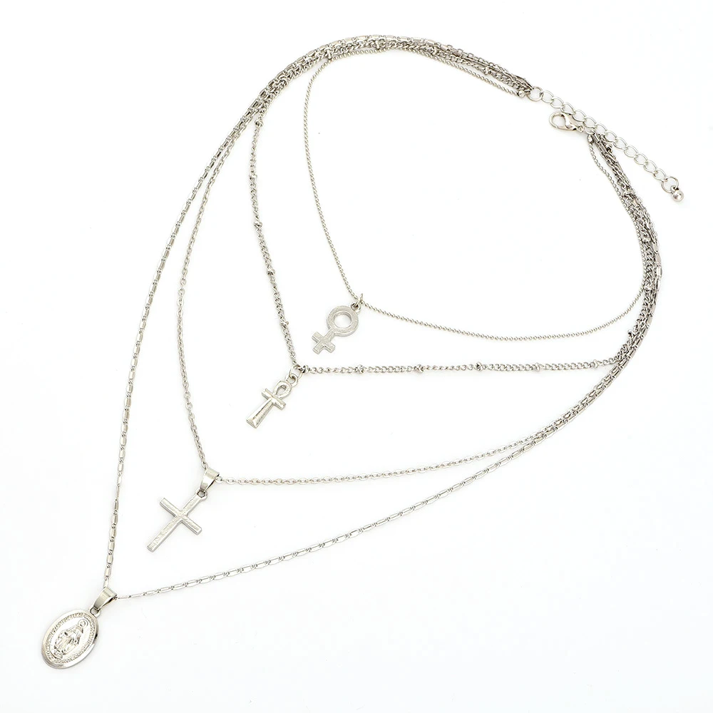 4 шт./компл. новые женские модные солнцезащитные очки в стиле ретро колье крест