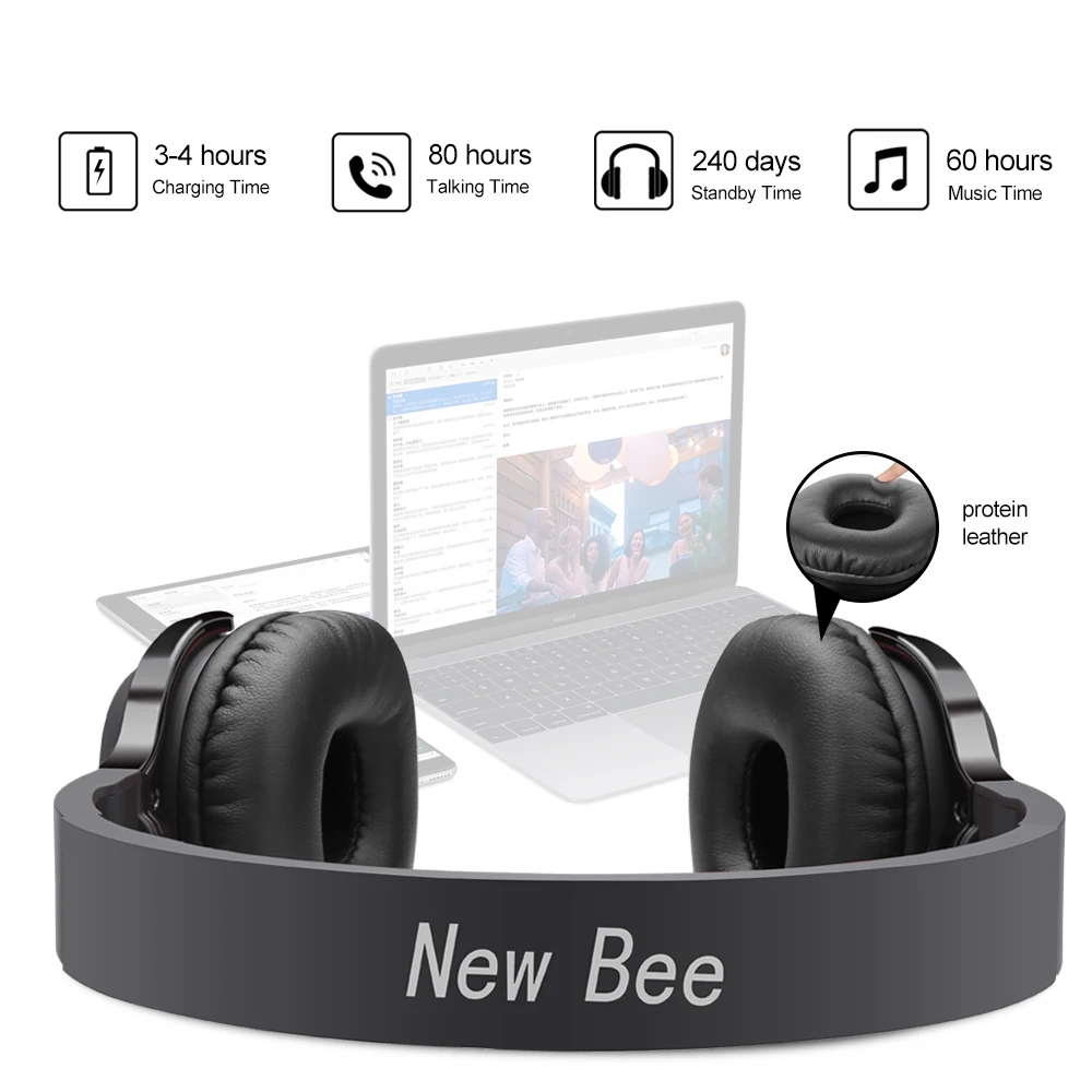 Новая улучшенная Bluetooth гарнитура Bee спортивные стереонаушники с микрофоном NFC App