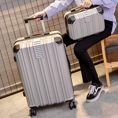 luggage and handbag Женский чехол для путешествий 2" 24" дюймов, сумка для багажа с косметическим чехлом, чехол на колесиках - Цвет: luggage and handbag