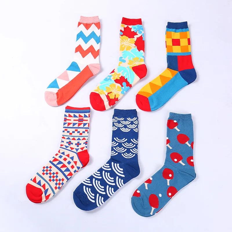 Бег цыпленок стол теннисные ракетки тенденция личности узор коттоновые носки