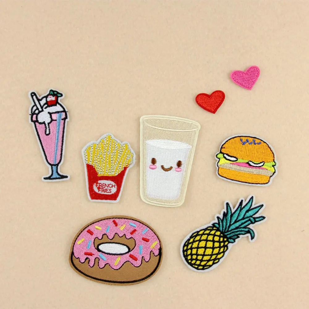 Сделай Сам патчи с ананасом картофелем гамбургером утюгом вышитые вышивка