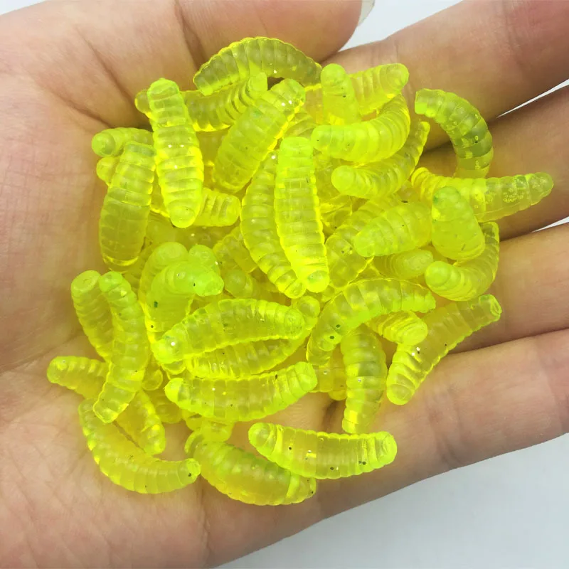 50 шт. 2 см 0 4 грамма цветная силиконовая приманка maggot Grub белок мягкие приманки