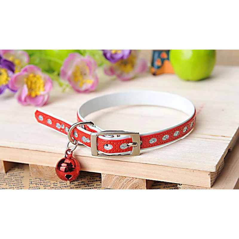 Рождественский подарок для домашних животных ошейник кошек с заклепками кожаный