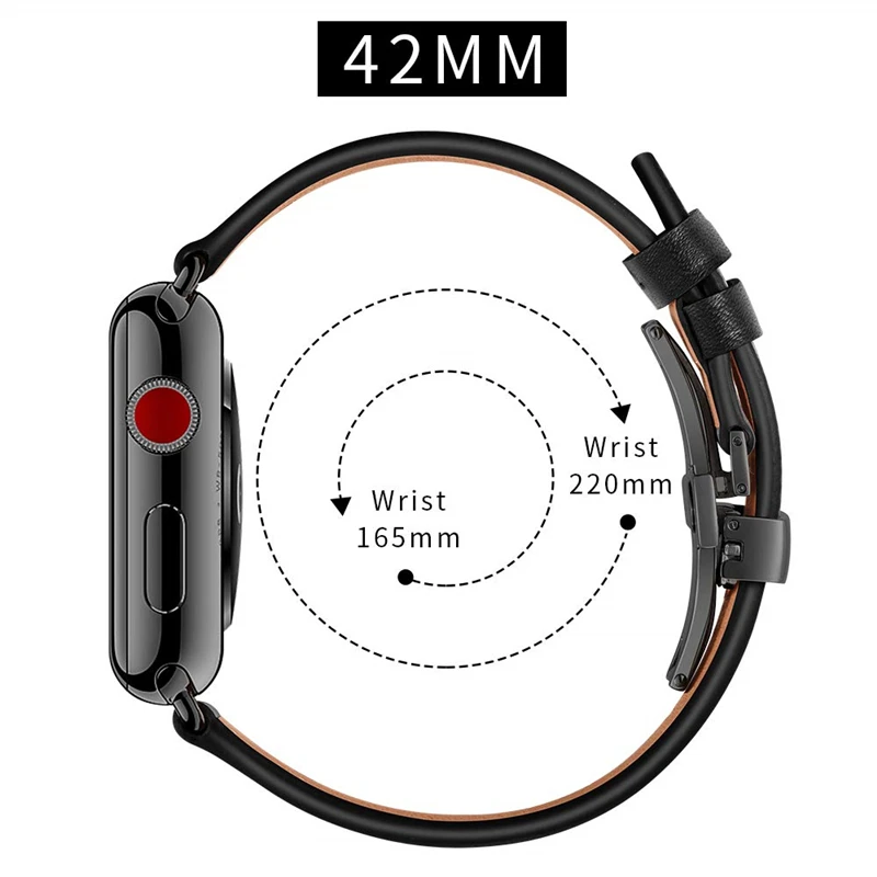 Ремешок из натуральной кожи для Apple Watch 4 Band 40 мм 44 сменный Браслет iWatch 1/2/3 38 42