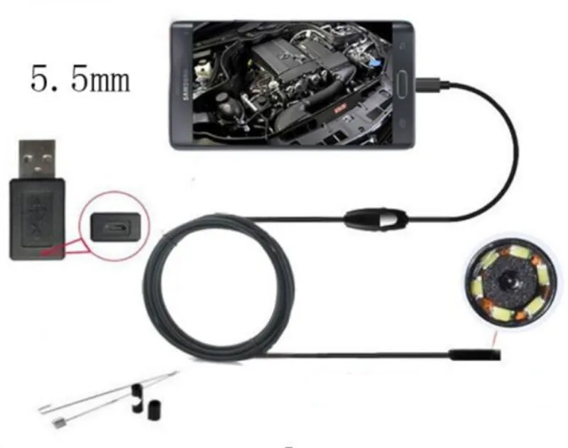 5 мм для Android OTG Мобильный USB эндоскоп камера 1 м/2 м/3 м/5 м опционально | Безопасность