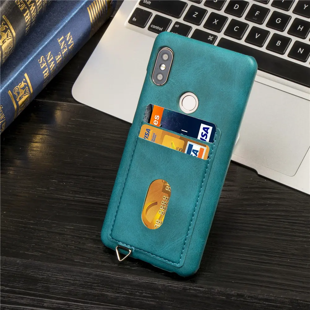 2-слойный деловой кредитный карман для Xiaomi Redmi Note 5 Pro чехол сотового телефона
