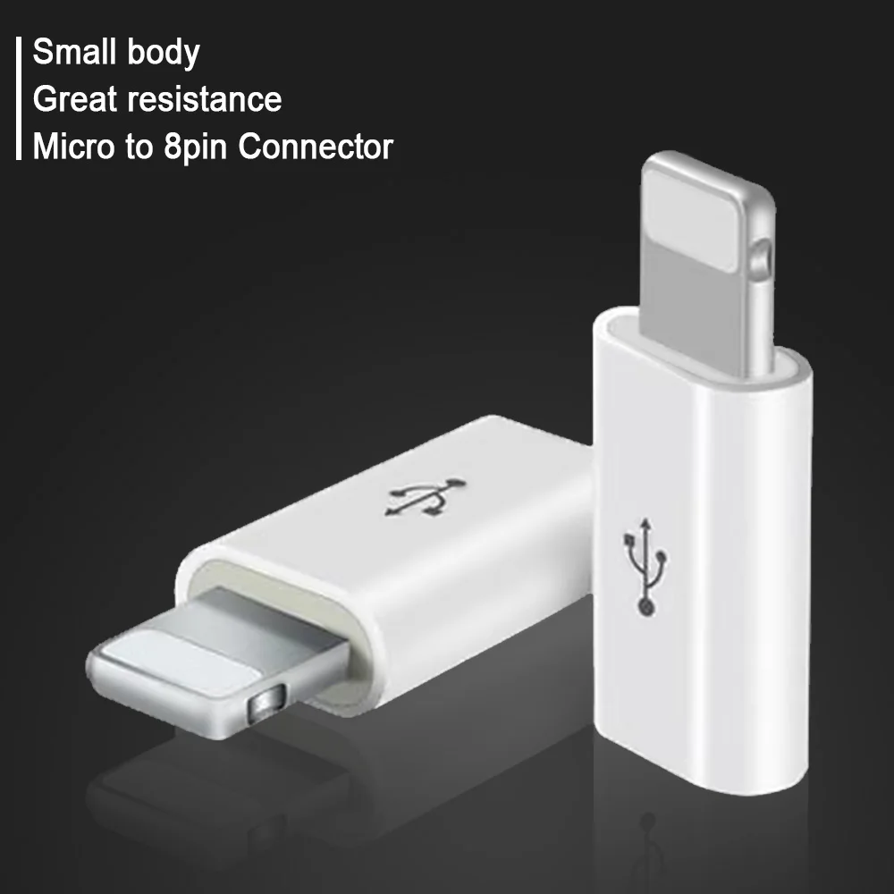 10 шт./лот микро USB адаптер для освещения мини OTG конвертер iphone 6 7 8 X Plus XS MAX XR быстрая