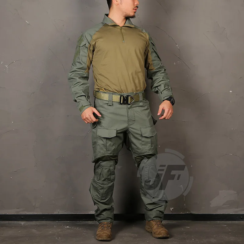 KH Emersongear G3 расширенная версия BDU Униформа боевая рубашка и брюки с наколенниками Водонепроницаемая тактическая одежда GEN3 камуфляж - Цвет: KH