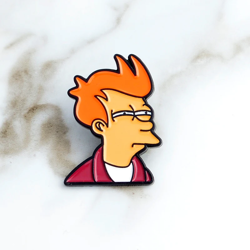Futurama Philip J. Fry эмалированные Броши Старая школа Кнопка булавки для одежды сумка со значком мультфильм ювелирные изделия подарок для друзей детей