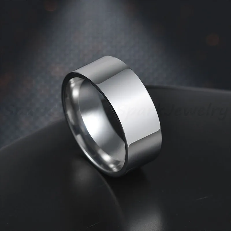 Обручальные кольца Spark из нержавеющей стали обручальные 8 мм черного цвета для