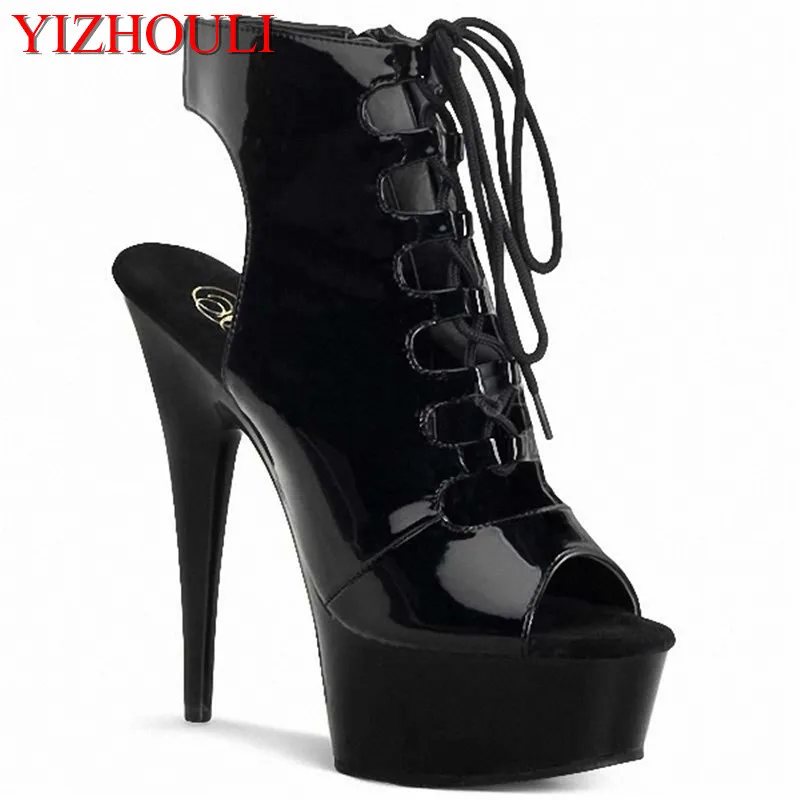 

15 cm super sexy color matching high heels stage model with low after a particular tube short boots Cool boots for women's shoes