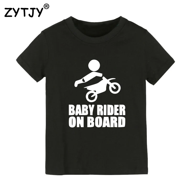 

Baby Rider On Board Letters Print Kids tshirt Boy Girl t shirt For Children Toddler Clothes Funny Top Tees Drop Ship Y-57
