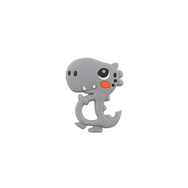 Gray Dinosaur 1 шт., прорезыватели из пищевого силикона, олень, силиконовый грызун для Соска-подвеска, миниатюрный стержень, сделай сам, Прорезыватель зубов, ожерелье, детские товары, игрушки - Цвет: Gray Dinosaur