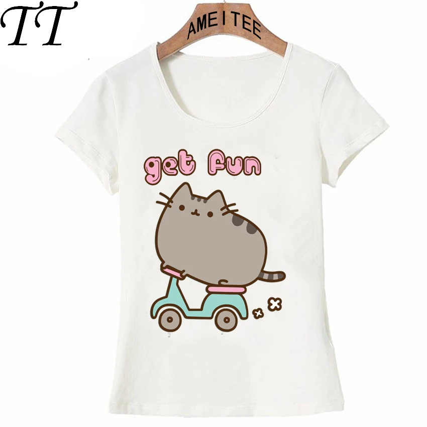 New Harajuku get fun cat print T-Shirt Women t-shirt cartoon kitten design T Shirt summer fashion casual Tops girl cute Tee | Женская