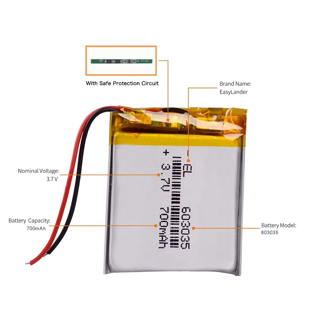 Полимерный аккумулятор 700 mah 3 7 V 603035 умный дом литий ионный для dvr gps mp3 плеер mp4