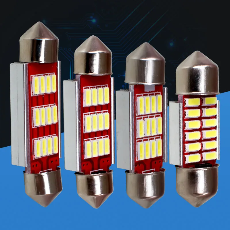 20 шт. высокое качество 31 мм 36 39 42 C5W C10W супер яркий 12 SMD 4014 фотолампа автомобильная