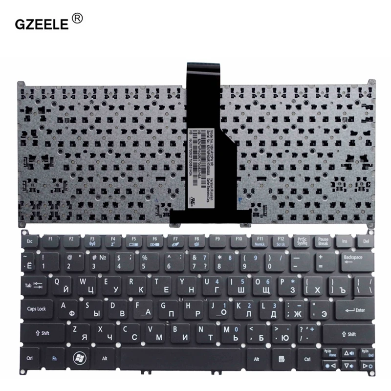 GZEELE Русская клавиатура для ноутбука Acer Aspire V5 V5-123 V5-131 One AO725 AO756 RU черный ноутбук без