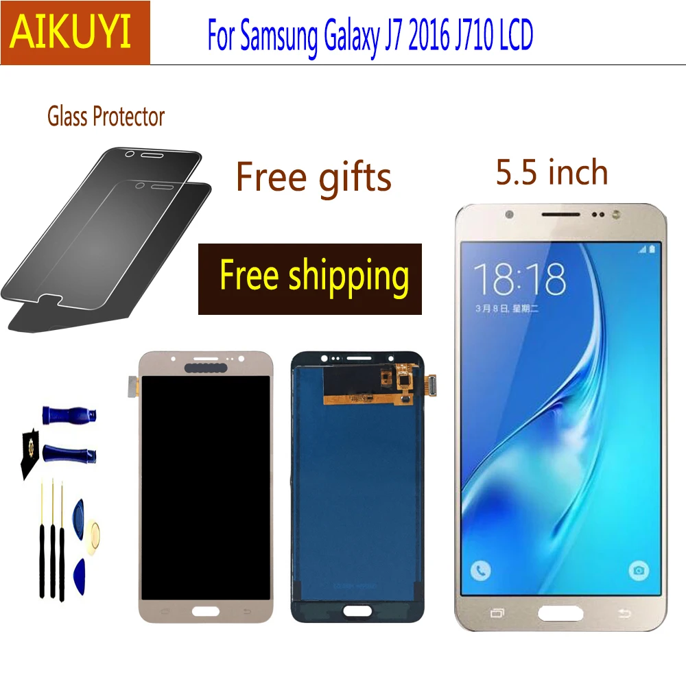 ЖК дисплей для Samsung Galaxy J7 2016 J710H J710FN/DS J710F J710M сенсорный экран с дигитайзером в сборе