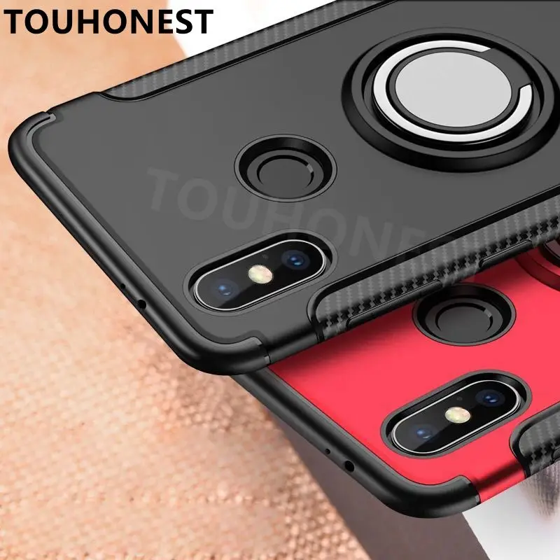 Для RedMi Note 6 Note 7 pro K20 S2 5 Plus противоударный чехол для Xiaomi Mi 9 9T A2 lite Mi 8 Автомобильный держатель Подставка Крышка с магнитным кольцом