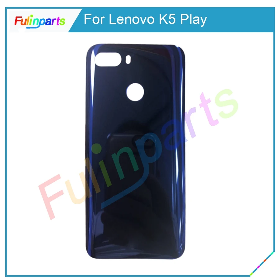 Черный Золотой Синий Для Lenovo K5 Play Задняя крышка батареи Задняя дверца корпуса с клейкой наклейкой Запасные части.